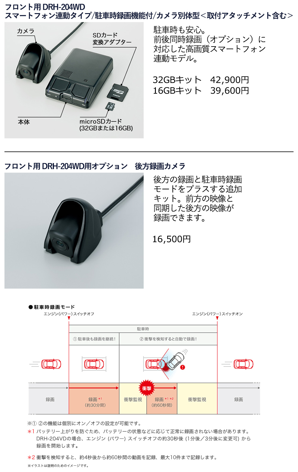 ドライブレコーダー Honda Cars 北海道